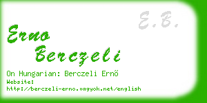 erno berczeli business card